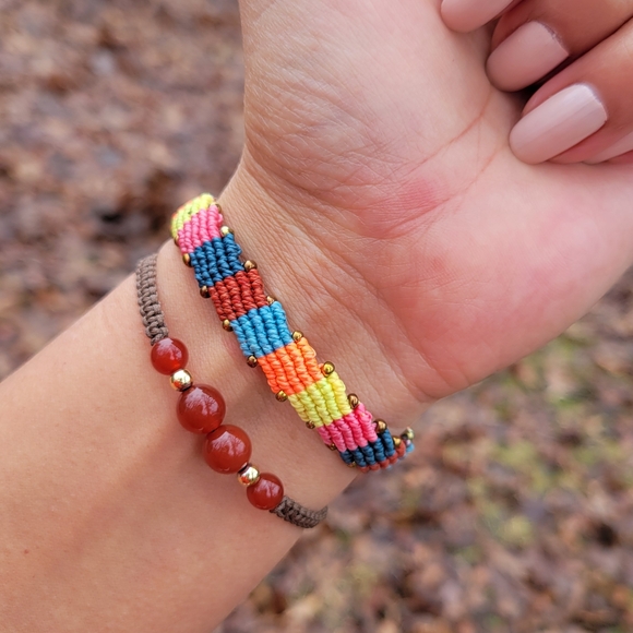 Earth Art Hand Crafted Artisan Multicolor Woven Bracelet - Picture 6 of 6